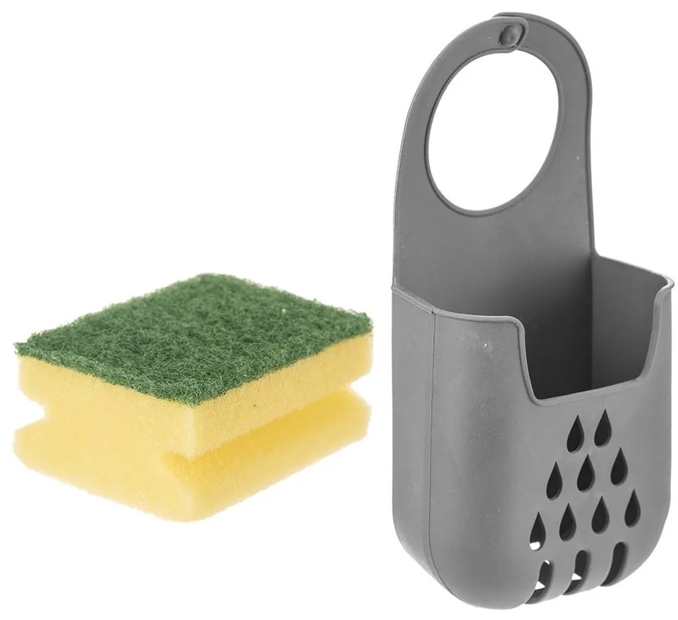 Orion Držiak na hubku do drezu / na batériu, s hubkou GABKE, sivý