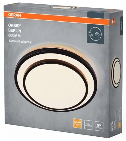 Osram - LED stropné svietidlo ORBIS BERLIN LED/16W/230V pr. 29,3 cm čierna