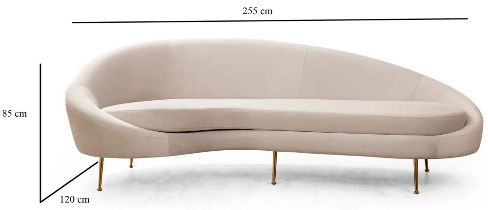 Rohová 3-miestna pohovka Eses 255 cm béžová - ľavá