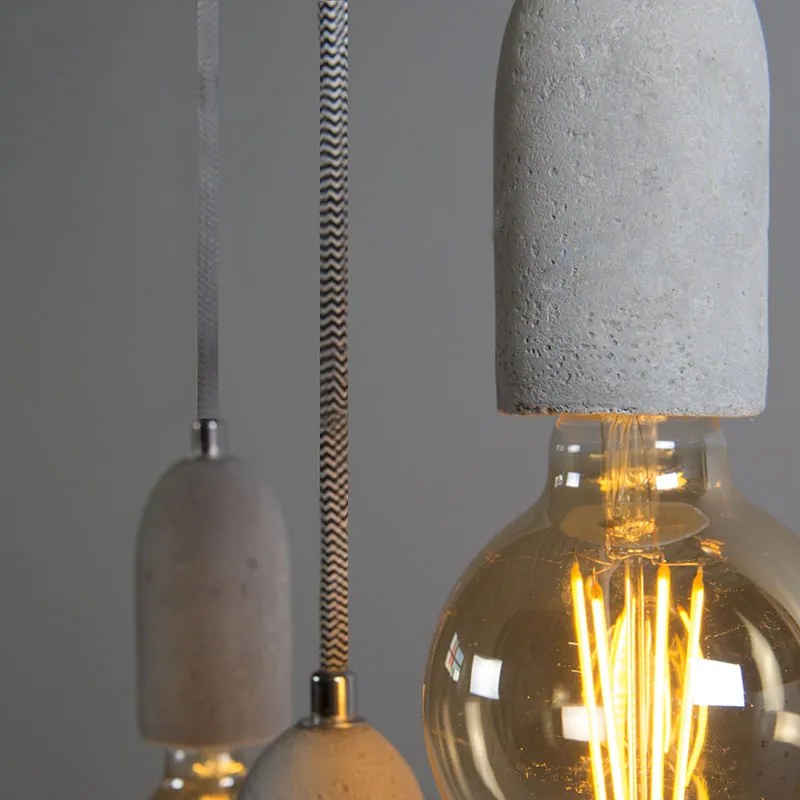 Priemyselné závesné svietidlo sivá betón - Cava 3