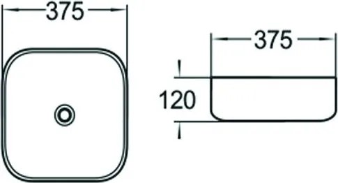 Mexen SARA umývadlo, 37x37 CM, biela, 21123700