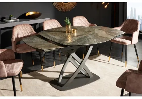 Rozkladací jedálenský stôl 41451 130/190 x 100cm Marble Look Taupe Ceramik - Komfort-nábytok