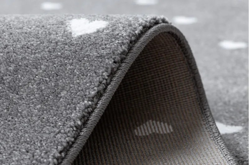 Dywany Łuszczów, Detský kusový koberec Petit Flamingos hearts grey, 140x190, ružová, detská izba