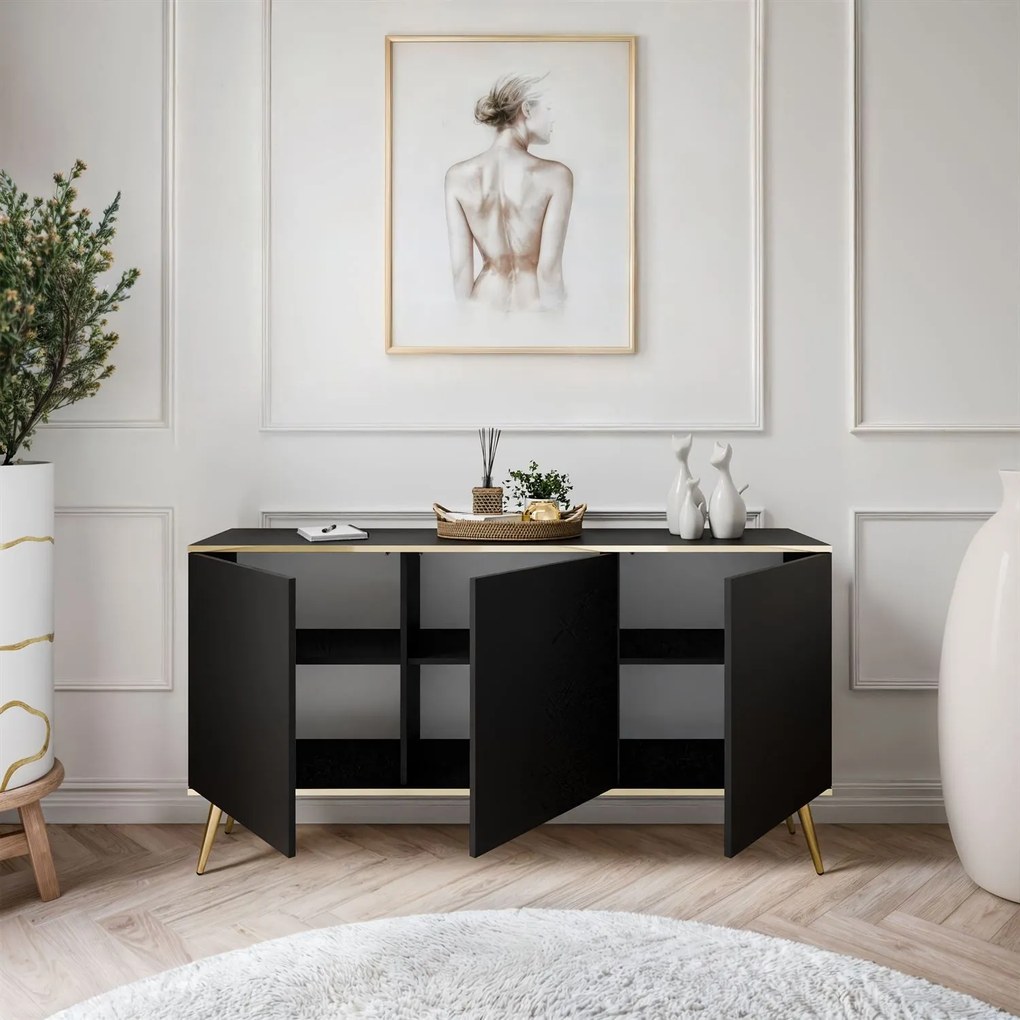 Komoda BOSTON čierna 160cm