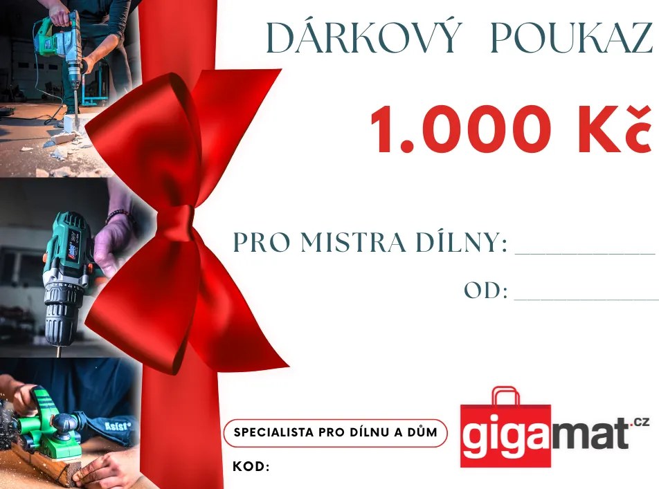 Darčeková poukážka GIGAMAT 1000 CZK