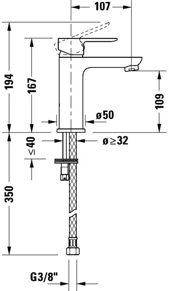 Duravit DC1023002010 - Umývadlová batéria D-CODE, lesklý chróm