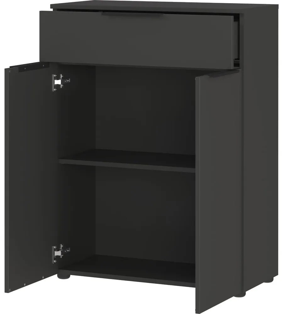 Antracitová vysoká závesná kúpeľňová skrinka 71x95 cm Crandon – Germania