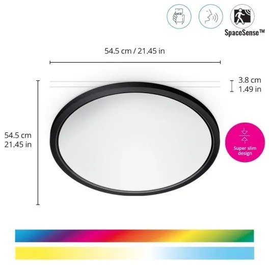 WiZ - LED RGB Stmievateľné stropné svietidlo SUPERSLIM LED/32W/230V Wi-Fi čierna