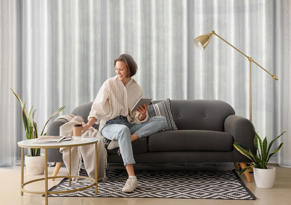 ZÁCLONA NA KRÚŽKOCH ESEL 350X250 CM BIELA