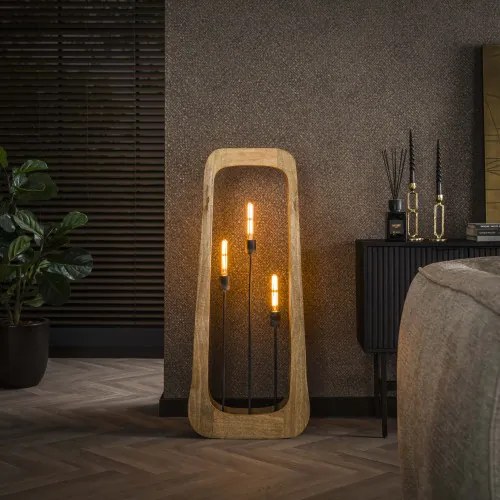 Stojaca lampa 72-95 Bray 3L Drevo Mango  - Komfort-nábytok