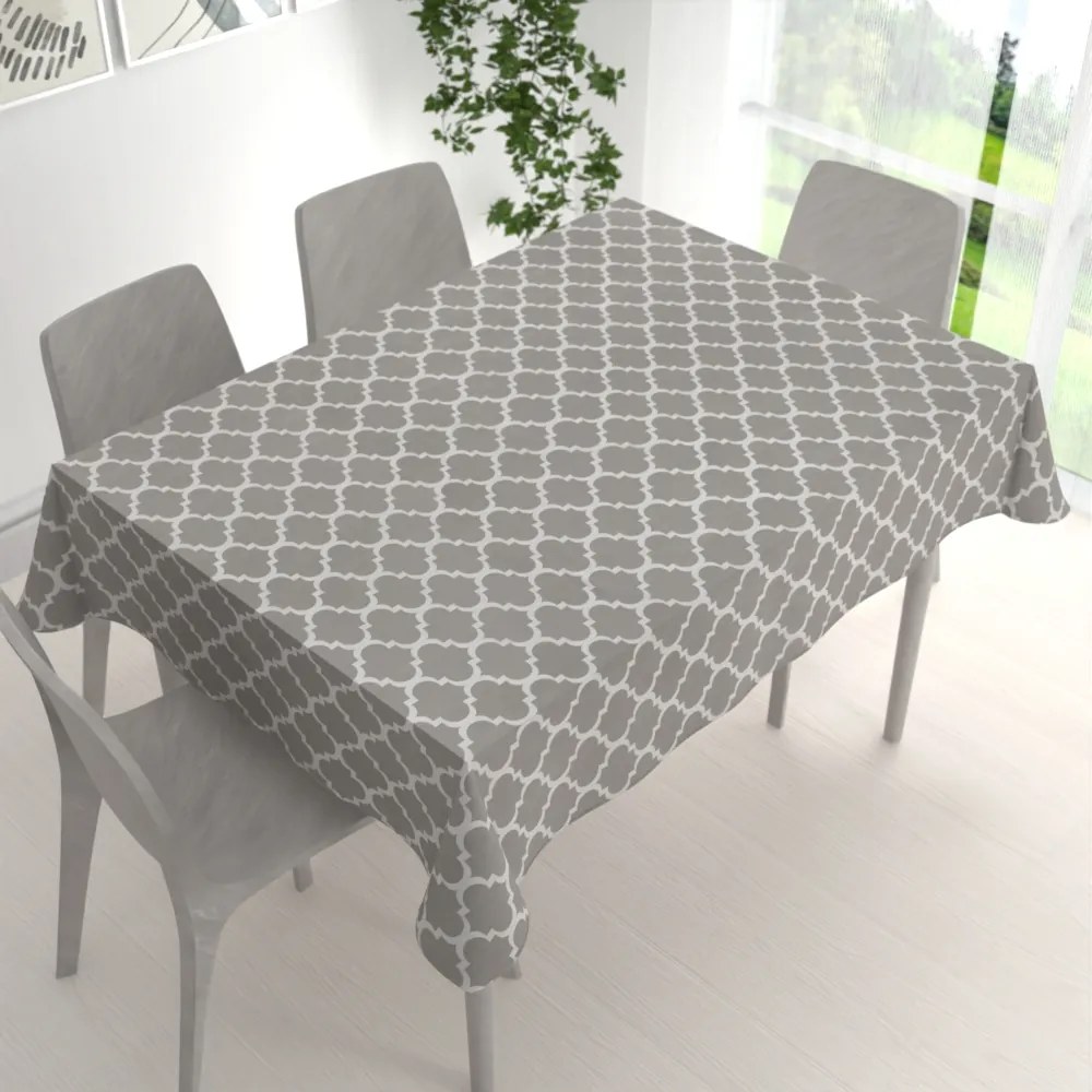Biante Bavlnený obdĺžnikový obrus Sandra SA-188 Sivé Maroko 60x100 cm