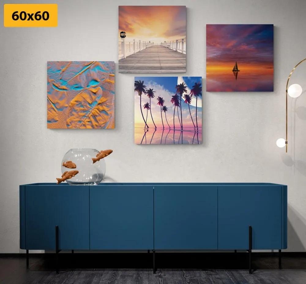 Set obrazov morská krajina v nádherných farbách - 4x 40x40