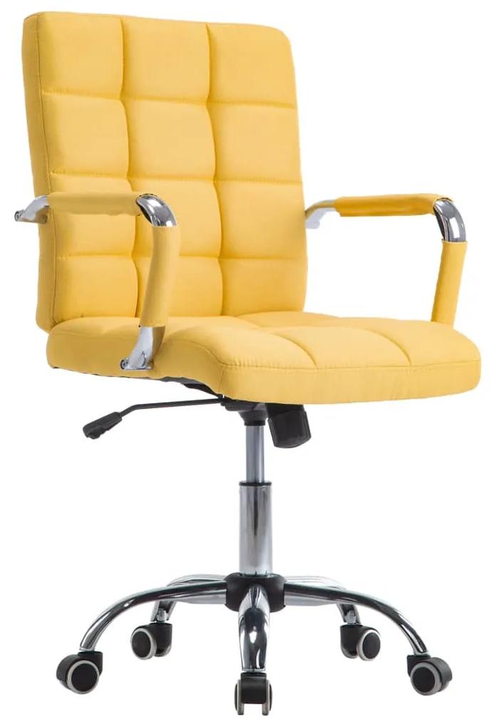 vidaXL Kancelárska stolička žltá látková