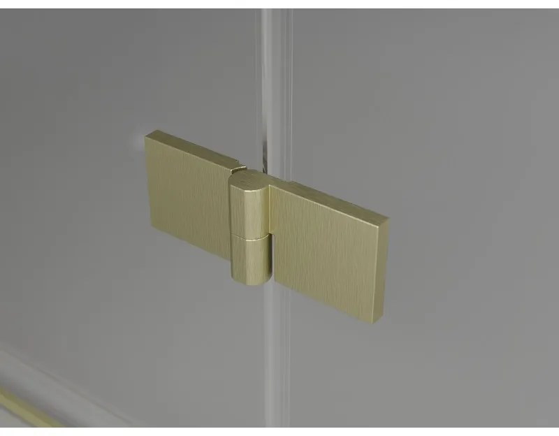 Mexen Mist-H Duo, 2-krídlový výklopný sprchový kút 85 x 95 cm, číre sklo, zlatý matný profil, 8A5-085L-095P-55-00