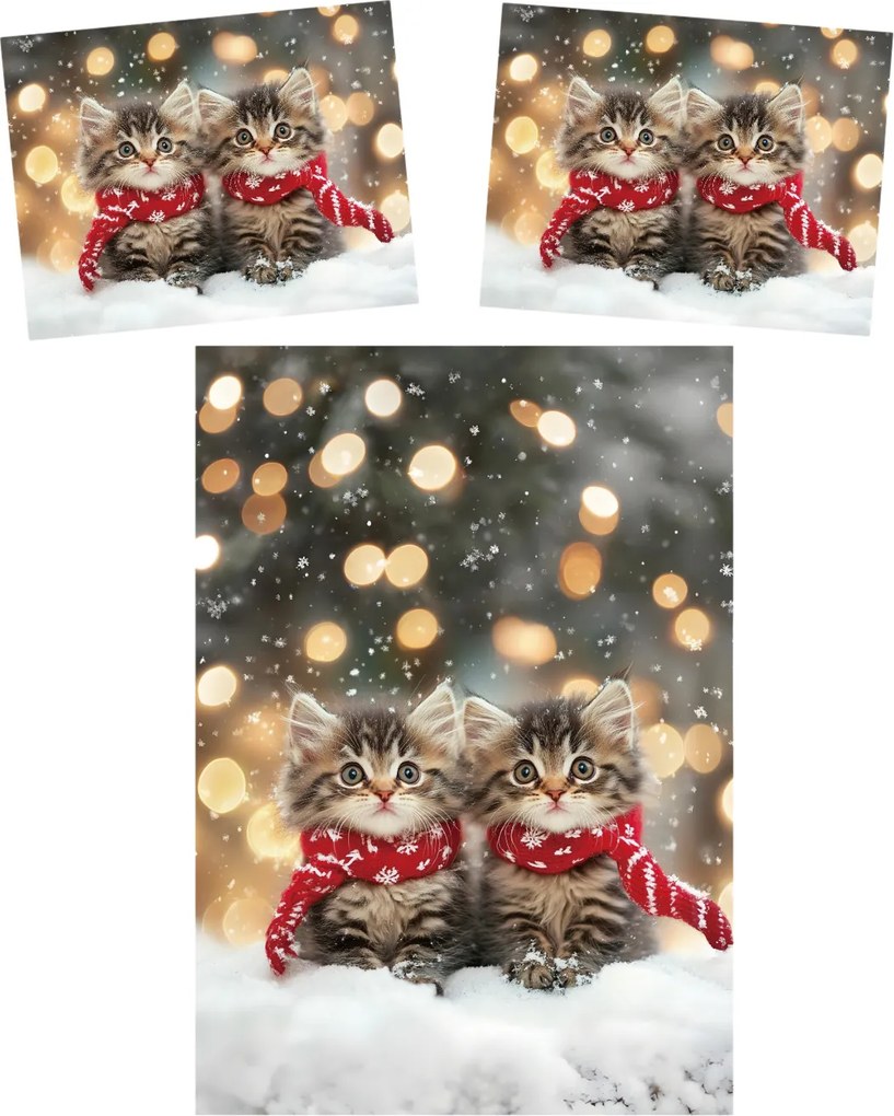 3D obliečky z mikrovlákna SNOWY PAWS farebné Rozmer obliečky: 2 ks 70 x 90 cm | 140 x 200 cm