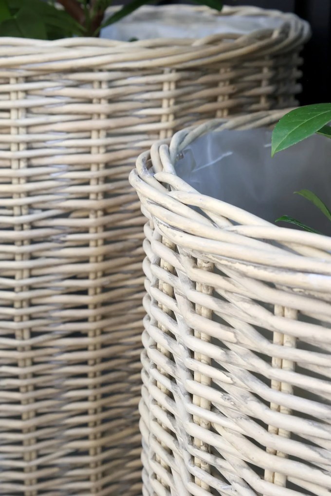 Chic Antique Prútený obal na kvetináč na kolieskach French L