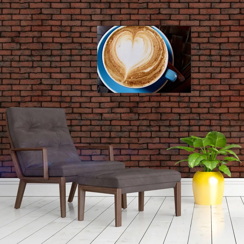 Sklenený obraz - Latte Art (70x50 cm)