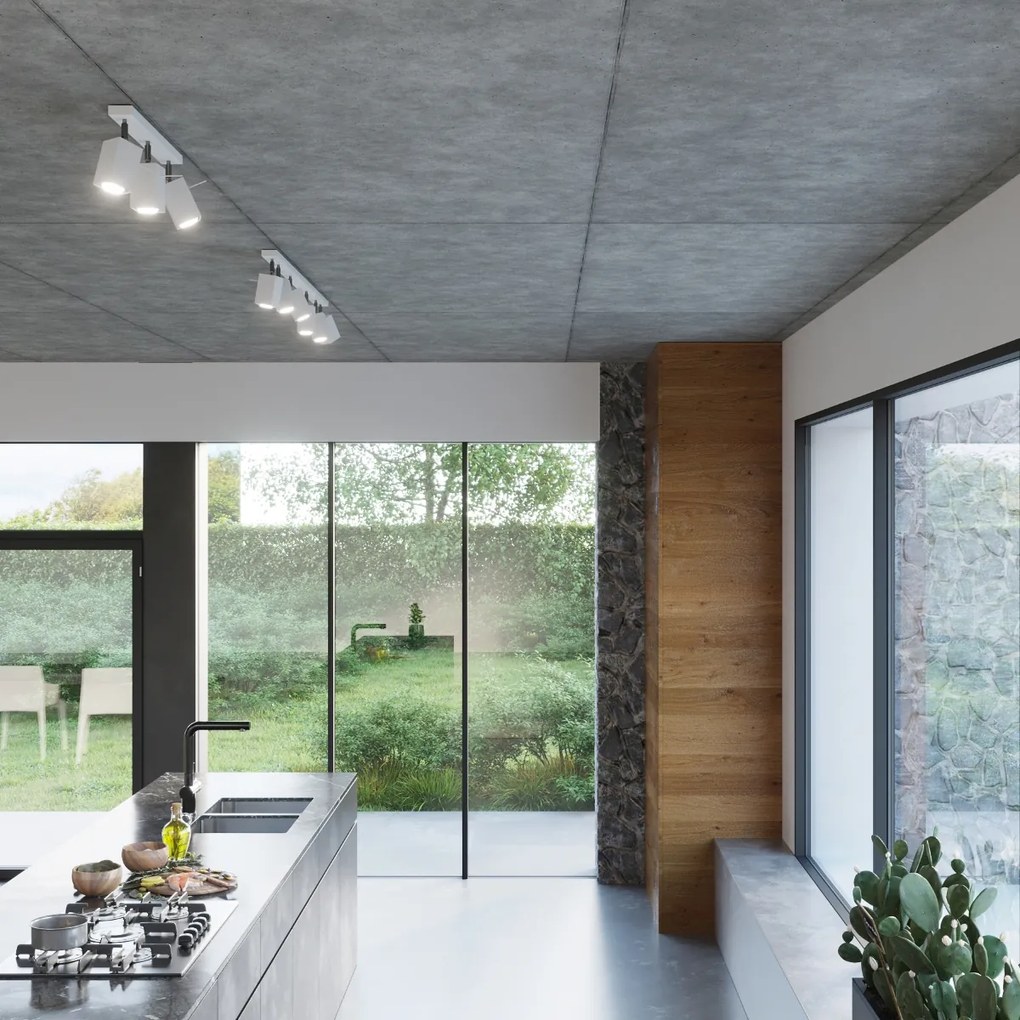 Bodové svietidlo Merida, 4x biele kovové tienidlo, (možnosť polohovania)