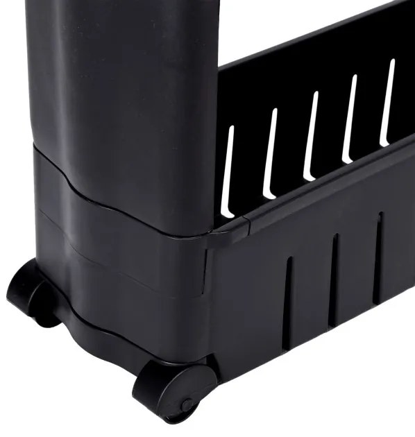 Pojazdný regál LEIRA 3 police čierny