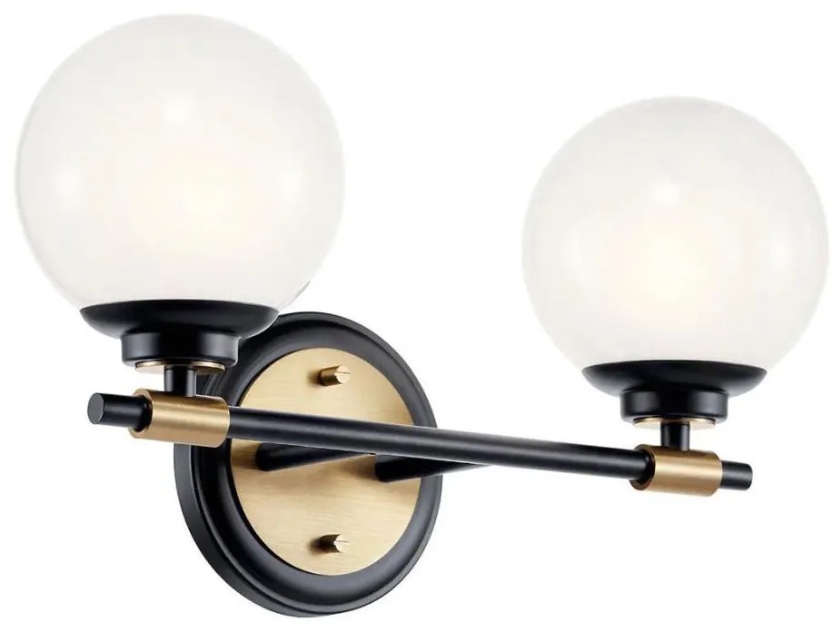 Kichler KL-BENNO2-BK-CPZ-LED Kúpeľňové svietidlo BENNO 2xLED/3W/230V čierna/zlatá IP44