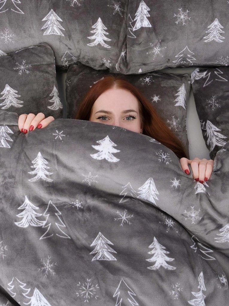 Francúzske obliečky mikroplyš Exclusive – Stromčeky sivá