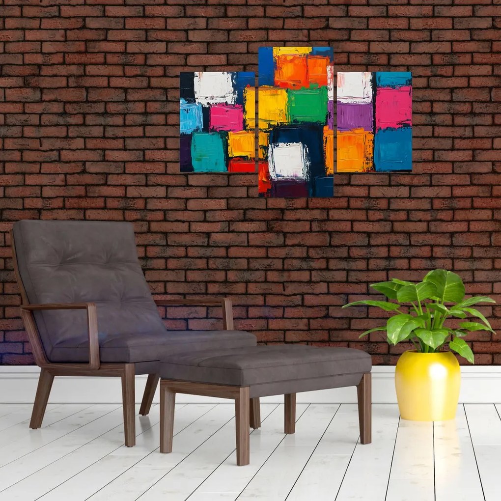 Obraz - Maľba farebných štvorcov (90x60 cm)