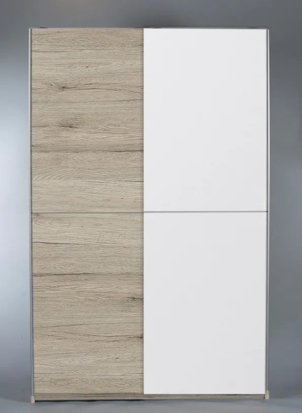 Šatníková skriňa Heimo, 125 cm, dub san remo/biela