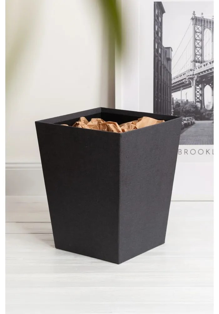 Čierny odpadkový kôš Sofia Canvas Paper Laminate – Bigso