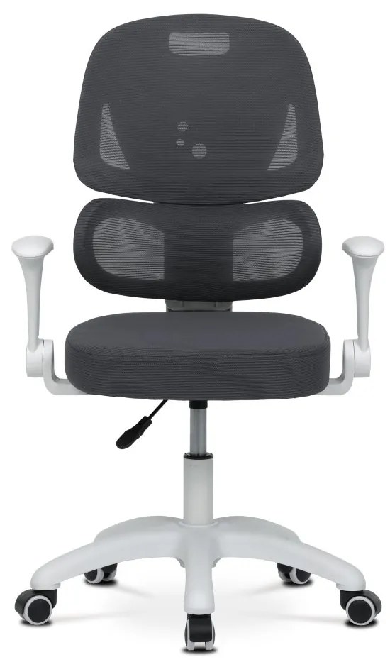 Detská pracovná stolička NANDU — sieť / látka, tmavo sivá