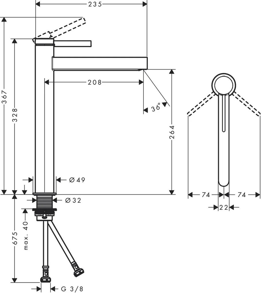 Hansgrohe Finoris, umývadlová batéria 260, s výpustom Push-Open, chrómová, HAN-76070000