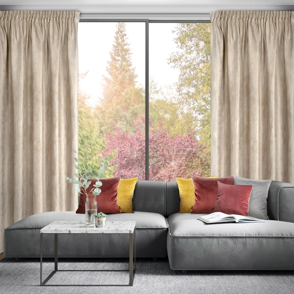 ZATEMŇOVACÍ ZÁVES NA PÁSKE ESTEL 140X270 CM SVETLOBÉŽOVÁ