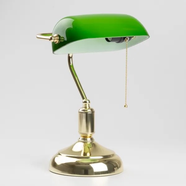 Brilagi - Stolná lampa BANK OFFICE 1xE27/60W/230V zlatá/zelená