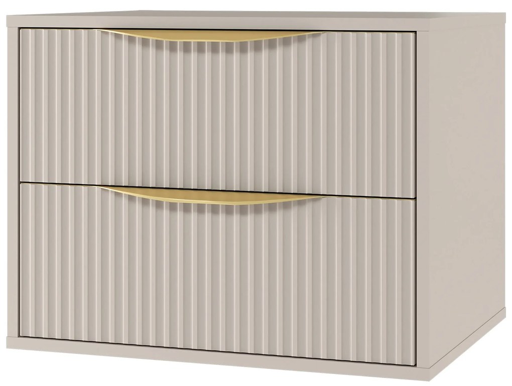 Závěsná skříňka pod umyvadlo Avila s deskou 60 cm kašmír/zlatá