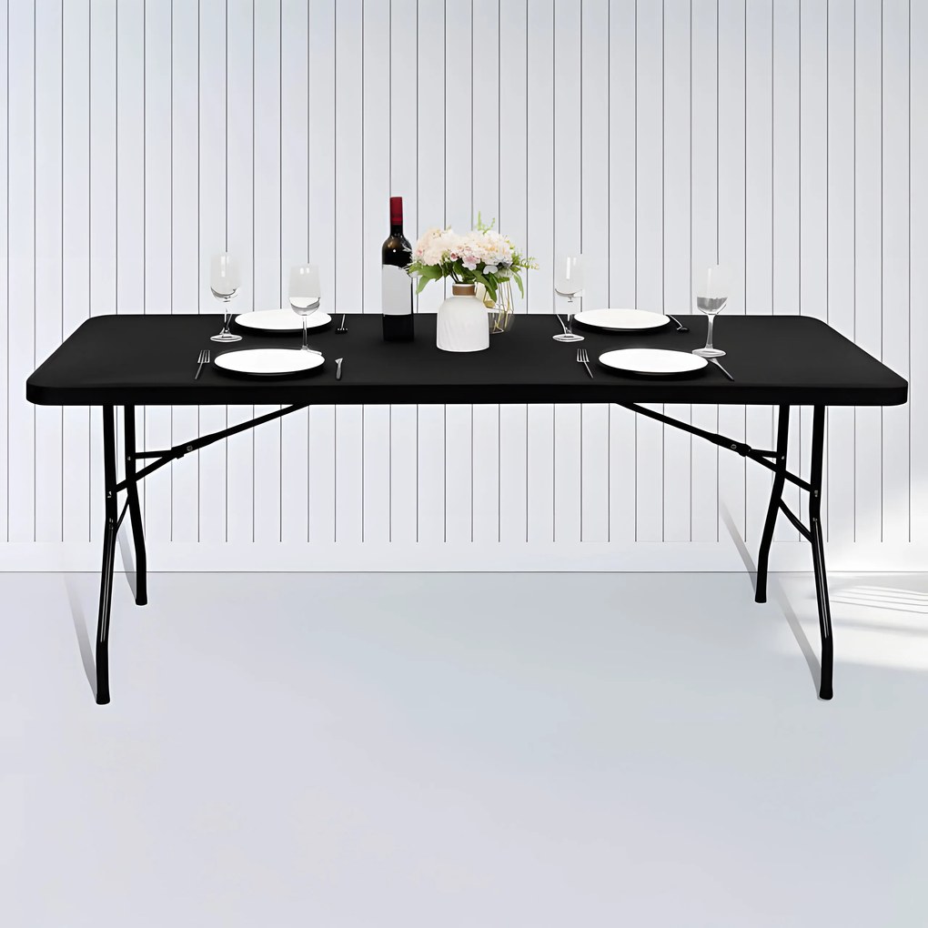 Cateringový stolík 180 cm skladaný, čierny Modern home