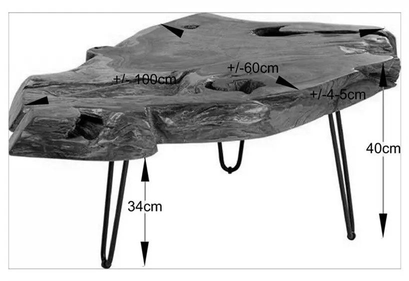 Tmyvohnedý Drevený konferenčný stolík Aspen 100 × 60 cm KARE DESIGN