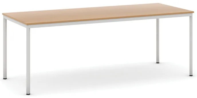 Jedálenský stôl, 200x80 cm, sivá podnož, buk