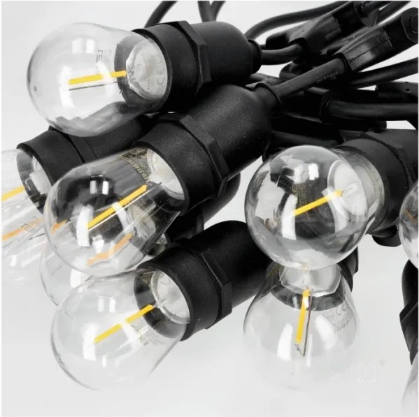 LED Vonkajšia dekoračná reťaz BAJA ST64 20xE27/1W/230V 20,9m IP44 teplá biela