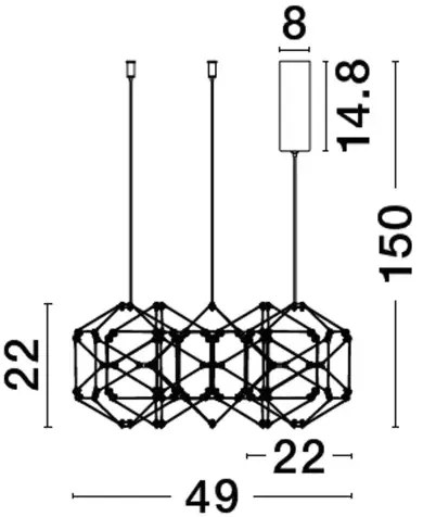 LED luster Nebula 49 čierne