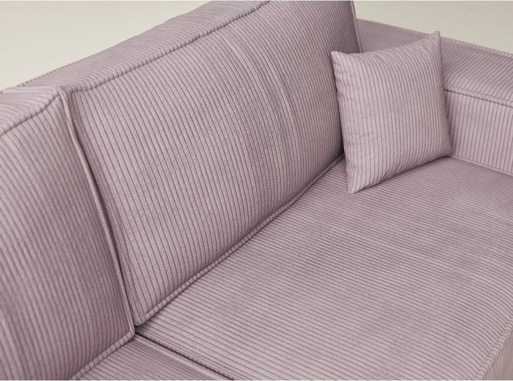 Fialová menčestrová rozkladacia/s úložným priestorom rohová pohovka (ľavý roh/do L) Tonga – Maison de Rêve