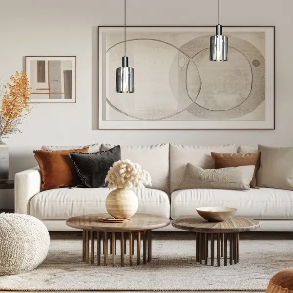 Luster na lanku ARCADIA 1xE27/60W/230V pr. 13 cm čierna/dymová