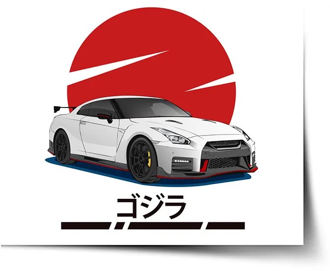 Sablio Plagát Nissan GTR 35 Japonské slnko - 90x60 cm