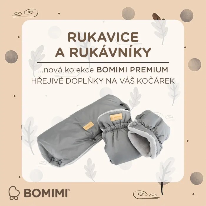 Bomimi FLAF PREMIUM rukavice na kočík, grey