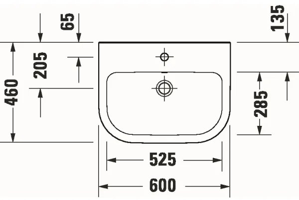 Duravit 23986000002 - Závesné umývadlo D-CODE 60x46 cm keramika/lesklá biela
