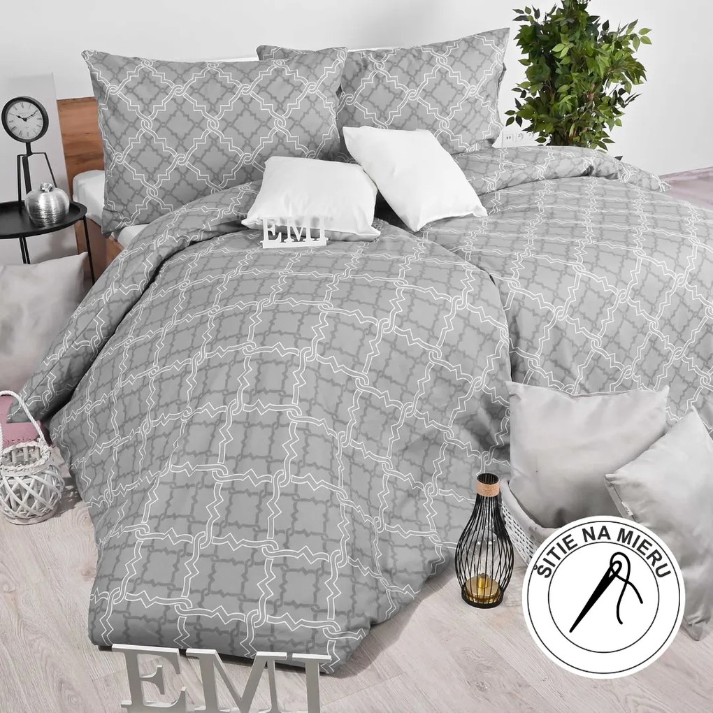 Obliečky bavlnené Dolce sivé EMI: Vankúš 70x90