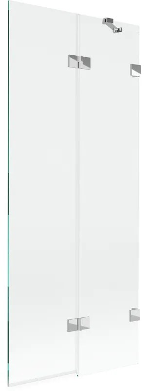 Mexen Lunar, 2-krídlová vaňová zástena pravá 80 x 150 cm, číre sklo, chrómová, 897-080-100-01-00-P