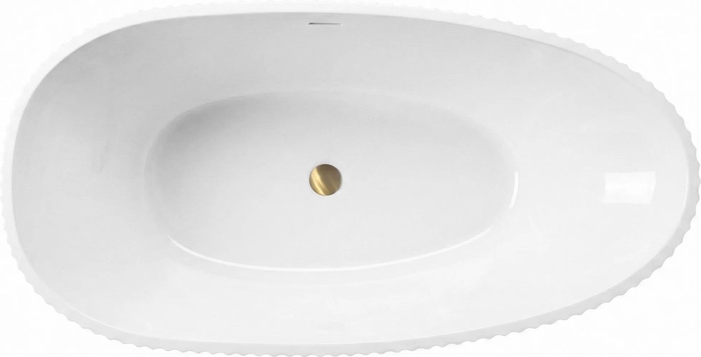 Rea Carmen, voľne stojaca vaňa 170x85 cm, biela, čierny click-clack, KPL-W6506