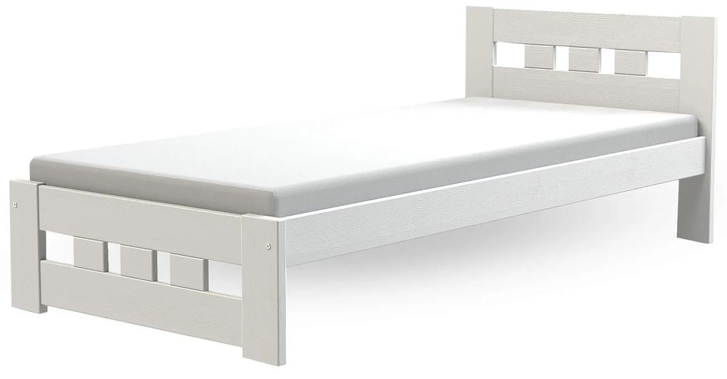 DL Masívna jednolôžková posteľ 90x200 Roma - biela
