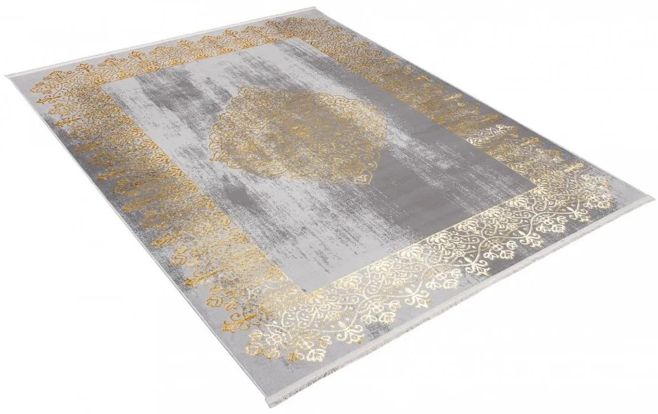 Moderný koberec sivej farby s orientálnym vzorom Šírka: 80 cm | Dĺžka: 150 cm