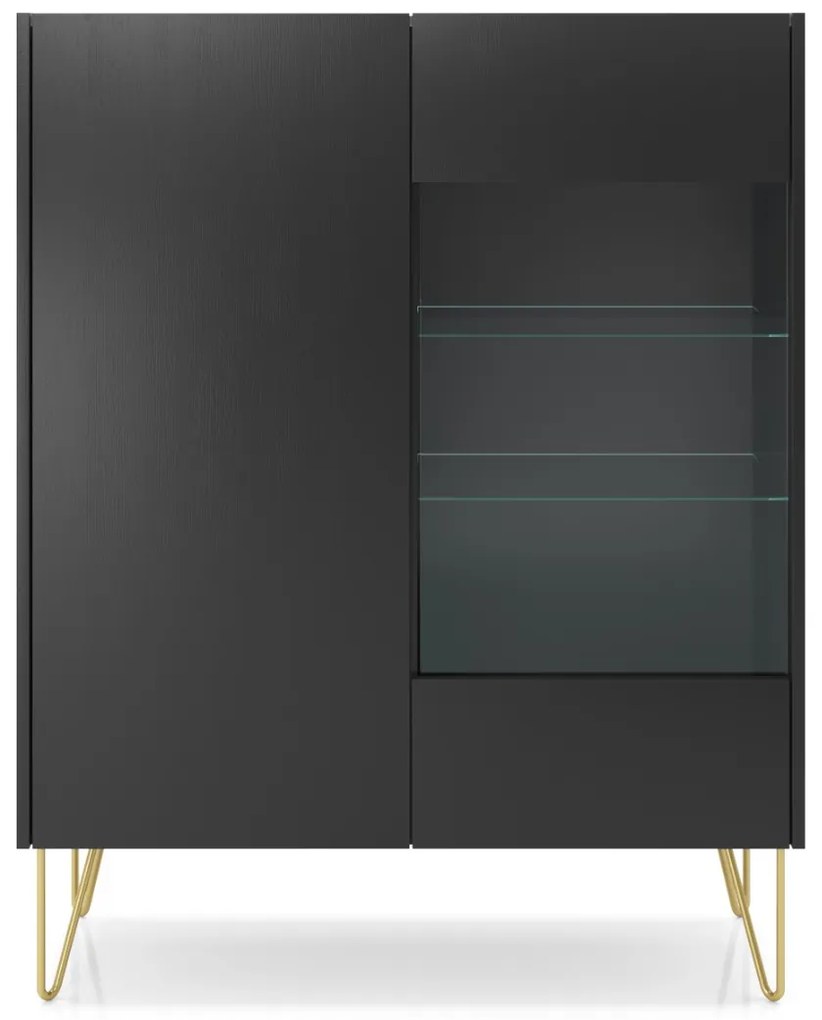 VITRÍNA EDEN ČIERNOŠEDÁ + MRAMOR 97 cm