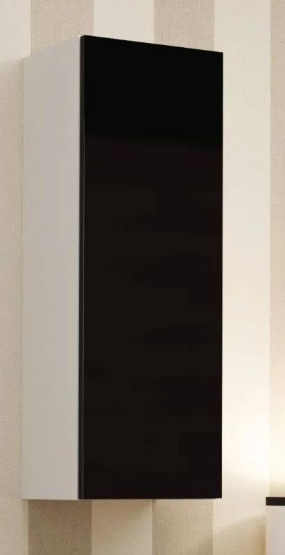 Závesná skrinka Cama VIGO 90 PLNA biely mat/čierny lesk
